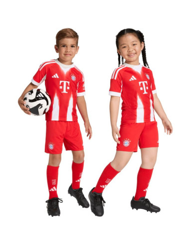 Komplet sportowy dla dzieci adidas fc bayern 25/26 home czerwony jn8510