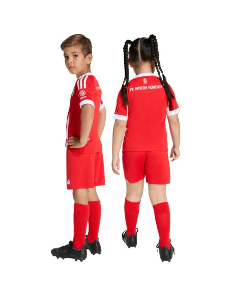 Komplet sportowy dla dzieci adidas fc bayern 25/26 home czerwony jn8510