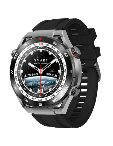 Smartwatch veltori vt100-1 + czarny pasek silikonowy + czarny eko skóra