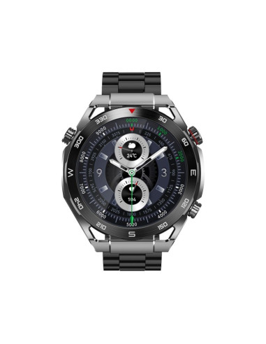 Smartwatch veltori vt100-1 + czarny pasek silikonowy + czarny eko skóra