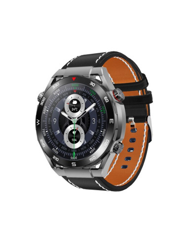 Smartwatch veltori vt100-1 + czarny pasek silikonowy + czarny eko skóra