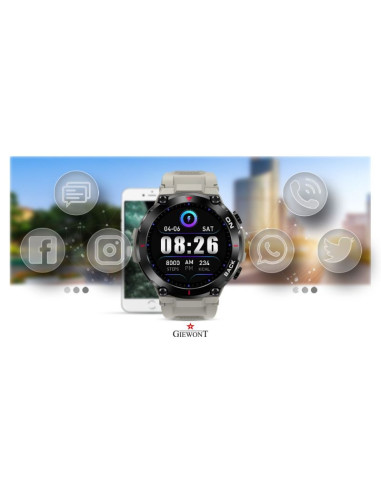 Smartwatch giewont pionier gps gw460-3 - light stone