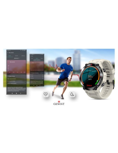 Smartwatch giewont pionier gps gw460-3 - light stone