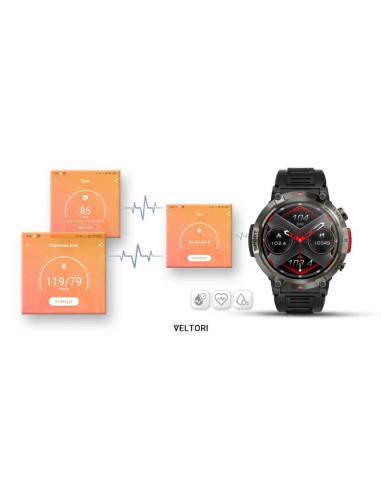 Smartwatch veltori vt140-1 czarny pasek silikonowy