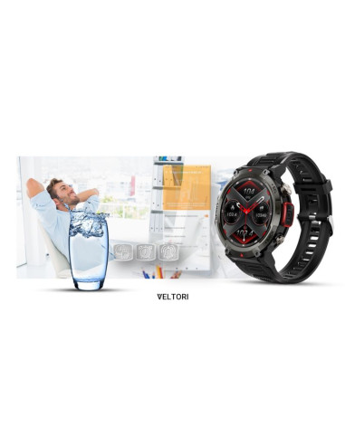Smartwatch veltori vt140-1 czarny pasek silikonowy