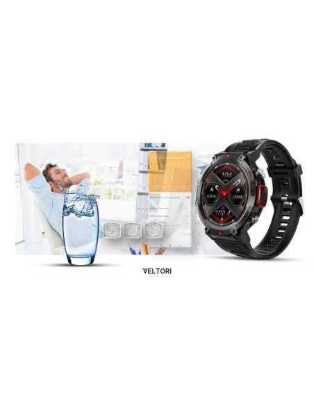 Smartwatch veltori vt140-1 czarny pasek silikonowy