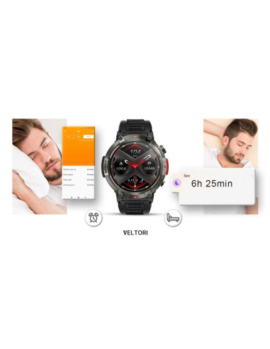 Smartwatch veltori vt140-1 czarny pasek silikonowy