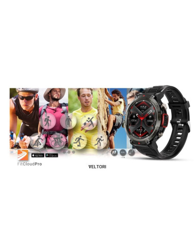 Smartwatch veltori vt140-1 czarny pasek silikonowy