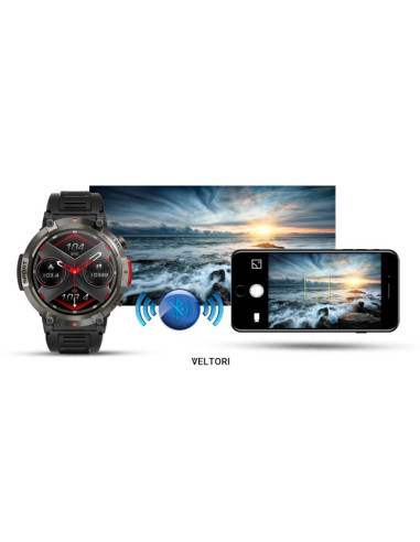 Smartwatch veltori vt140-1 czarny pasek silikonowy