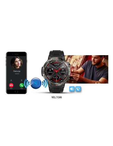 Smartwatch veltori vt140-1 czarny pasek silikonowy