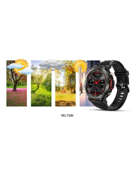 Smartwatch veltori vt140-1 czarny pasek silikonowy