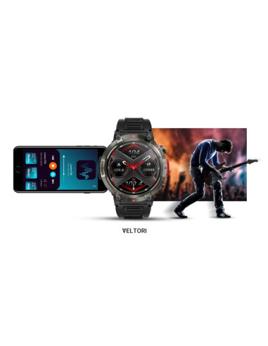 Smartwatch veltori vt140-1 czarny pasek silikonowy