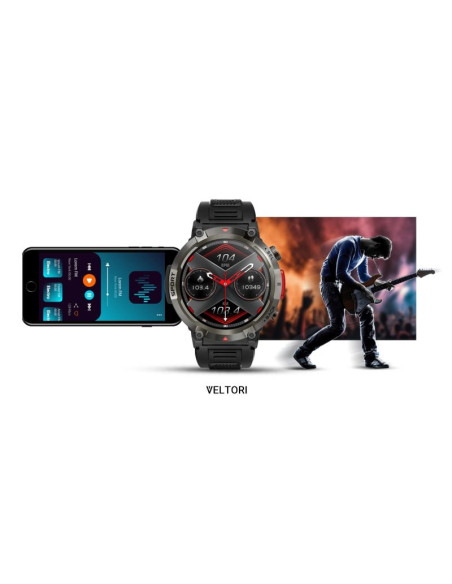 Smartwatch veltori vt140-1 czarny pasek silikonowy