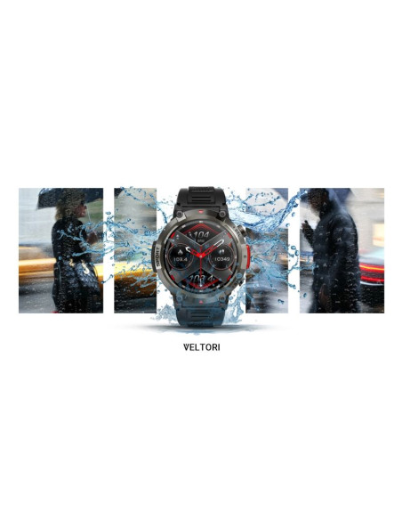 Smartwatch veltori vt140-1 czarny pasek silikonowy