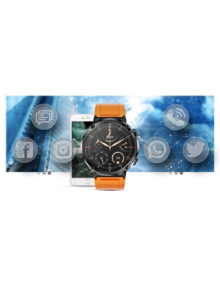 Smartwatch gravity gt21-2 + pomarańczowy pasek silikonowy