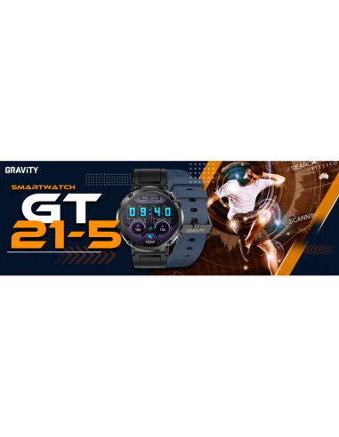 Smartwatch gravity gt21-5 + granatowy pasek silikonowy