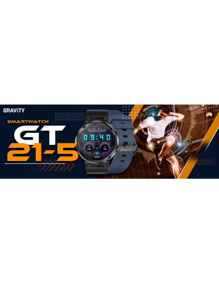 Smartwatch gravity gt21-5 + granatowy pasek silikonowy