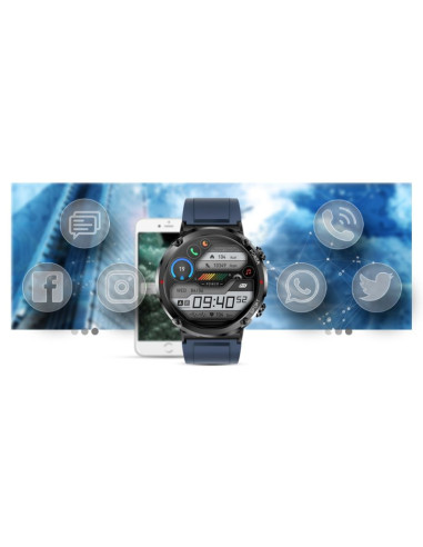 Smartwatch gravity gt21-5 + granatowy pasek silikonowy