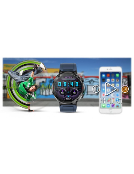 Smartwatch gravity gt21-5 + granatowy pasek silikonowy