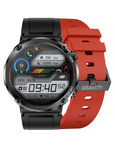 Smartwatch gravity gt21-6 + czerwony pasek silikonowy