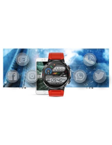 Smartwatch gravity gt21-6 + czerwony pasek silikonowy