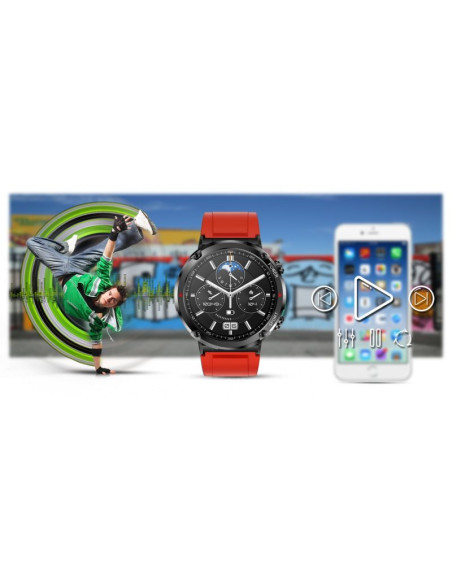 Smartwatch gravity gt21-6 + czerwony pasek silikonowy