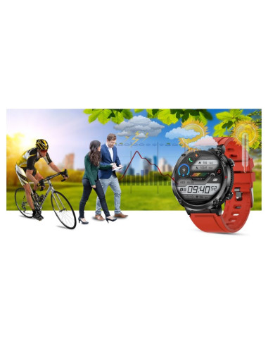 Smartwatch gravity gt21-6 + czerwony pasek silikonowy
