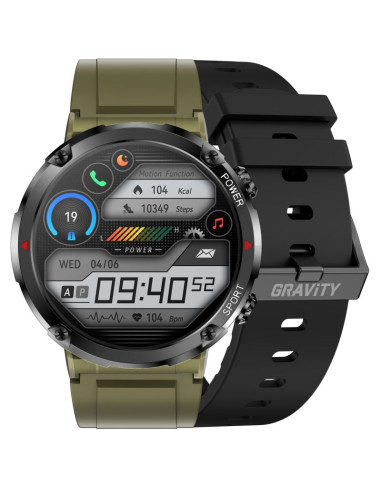 Smartwatch gravity gt21-7 + czarny pasek silikonowy