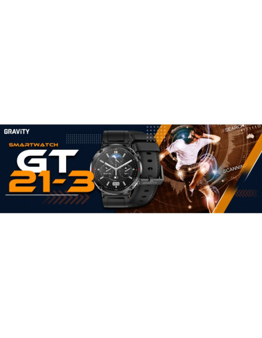 Smartwatch gravity gt21-3 + czarny pasek silikonowy