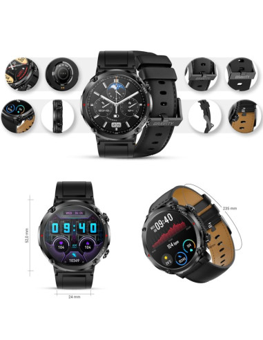 Smartwatch gravity gt21-3 + czarny pasek silikonowy