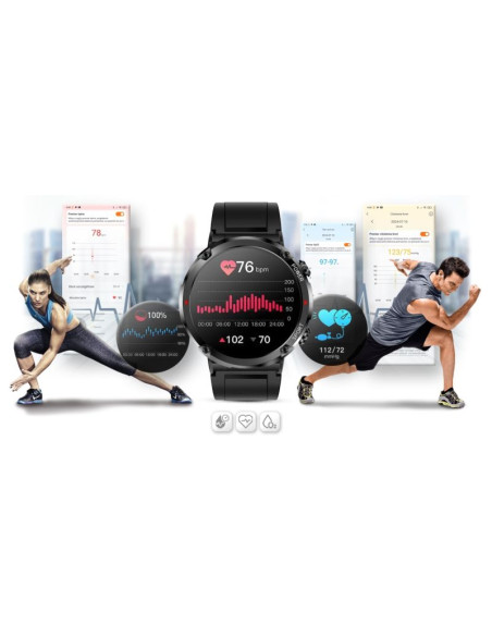 Smartwatch gravity gt21-3 + czarny pasek silikonowy