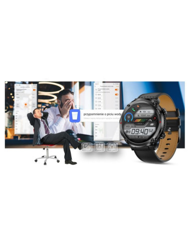 Smartwatch gravity gt21-3 + czarny pasek silikonowy