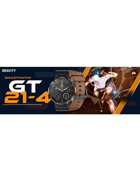 Smartwatch gravity gt21-4 + czarny pasek silikonowy