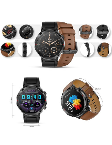 Smartwatch gravity gt21-4 + czarny pasek silikonowy