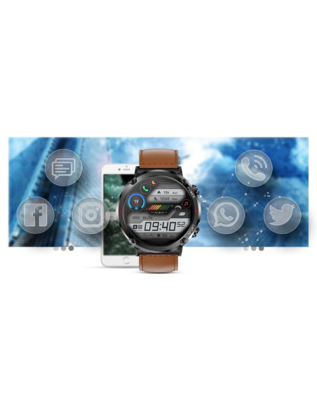 Smartwatch gravity gt21-4 + czarny pasek silikonowy