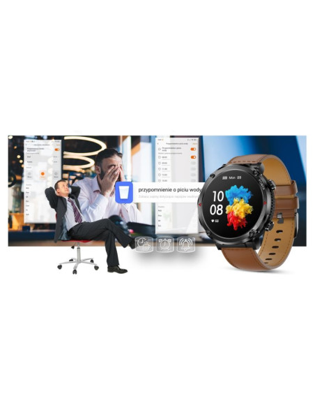 Smartwatch gravity gt21-4 + czarny pasek silikonowy