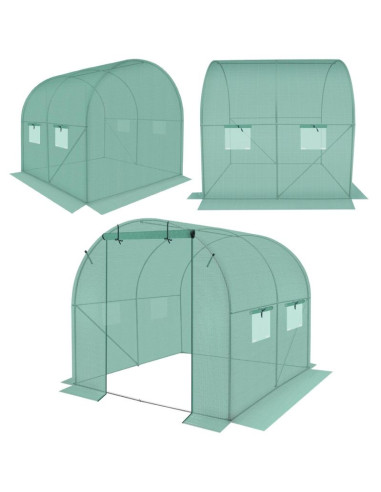 Szklarnia tunel ogrodowy 200x200x200cm pe konstrukcja stal zielona