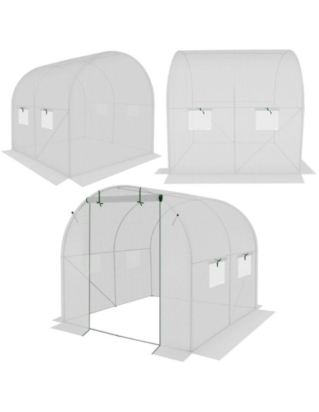 Szklarnia tunel ogrodowy 200x200x200cm pe konstrukcja stal biała