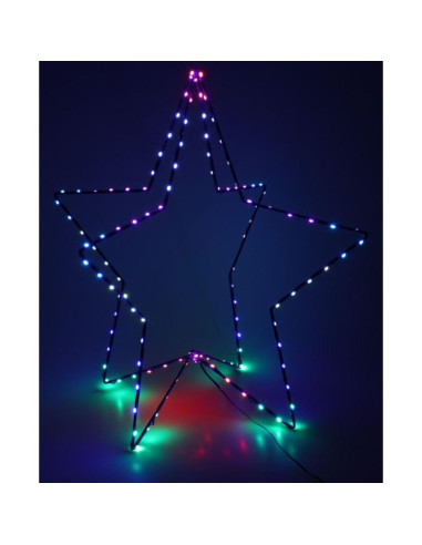 Gwiazda 3d dekoracyjna stojąca 120led rgb 80cm