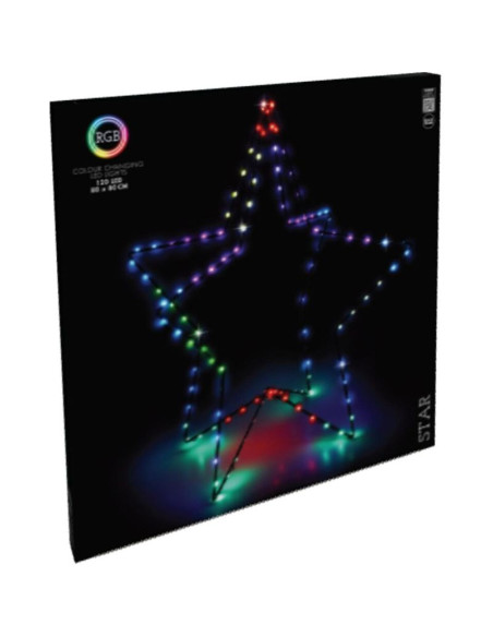 Gwiazda 3d dekoracyjna stojąca 120led rgb 80cm