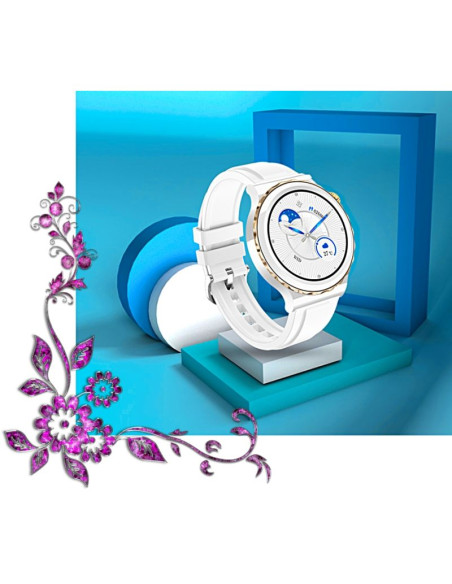 Smartwatch damski rubicon rnce92 pro white/2 x pasek smarub171