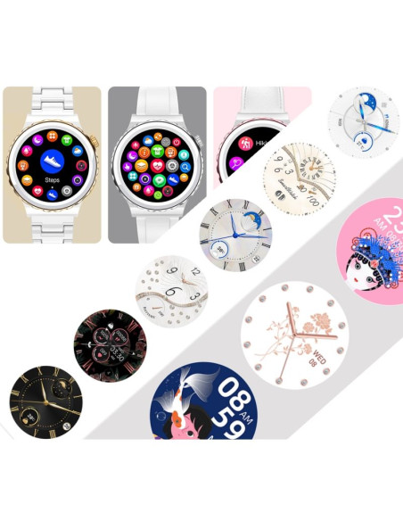 Smartwatch damski rubicon rnce92 pro white/2 x pasek smarub171