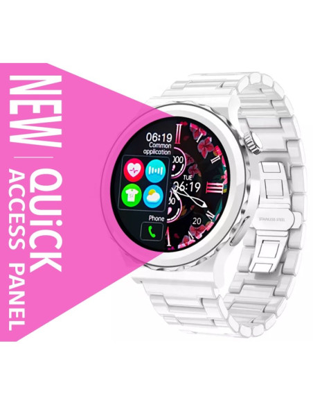 Smartwatch damski rubicon rnce92 pro white/2 x pasek smarub171