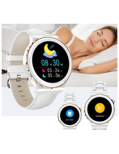 Smartwatch damski rubicon rnce92 pro white/2 x pasek smarub171