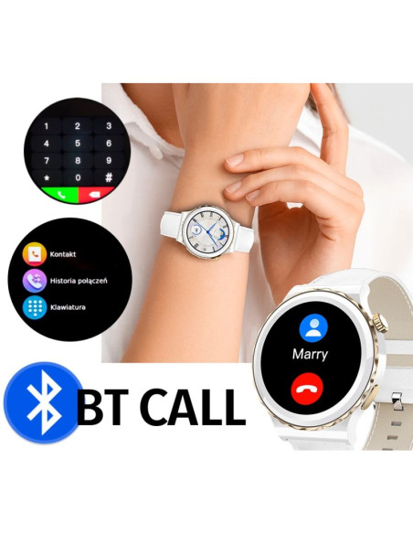 Smartwatch damski rubicon rnce92 pro white/2 x pasek smarub171