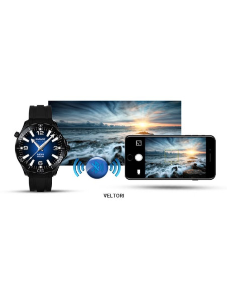 Smartwatch veltori vt150-1 czarny pasek silikonowy + czarna bransoleta