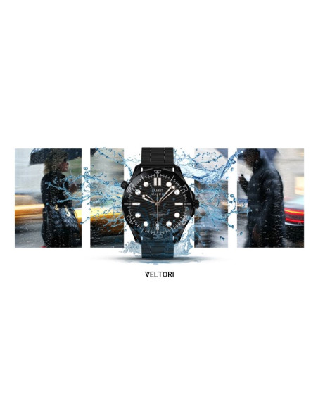 Smartwatch veltori vt150-1 czarny pasek silikonowy + czarna bransoleta