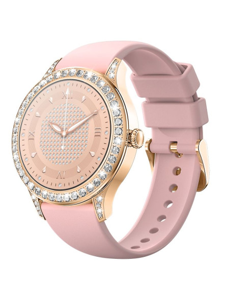 Smartwatch damski veltori vt360-1 różowy pasek silikonowy