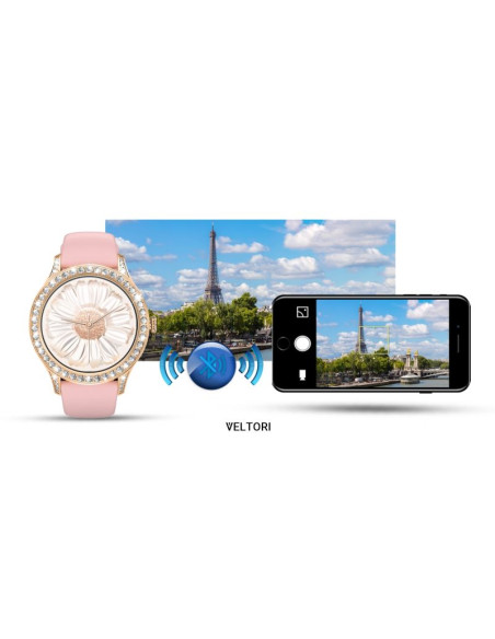 Smartwatch damski veltori vt360-1 różowy pasek silikonowy