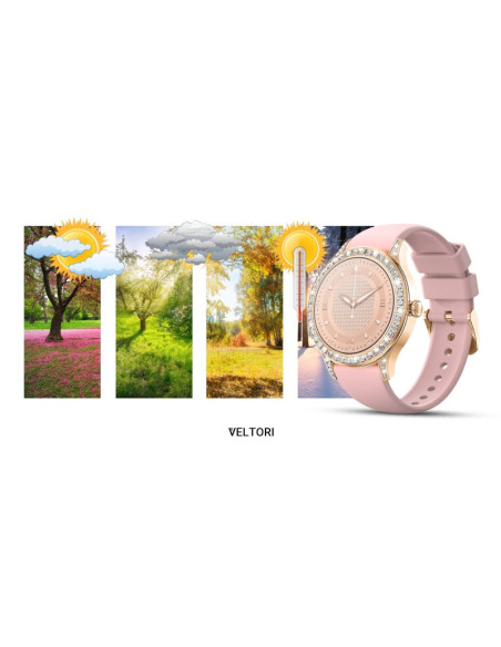 Smartwatch damski veltori vt360-1 różowy pasek silikonowy